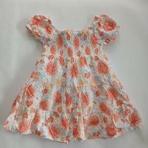 Joie Little Girls 4T Floral Smocked Spring Summer Dress with Puff Sleeves